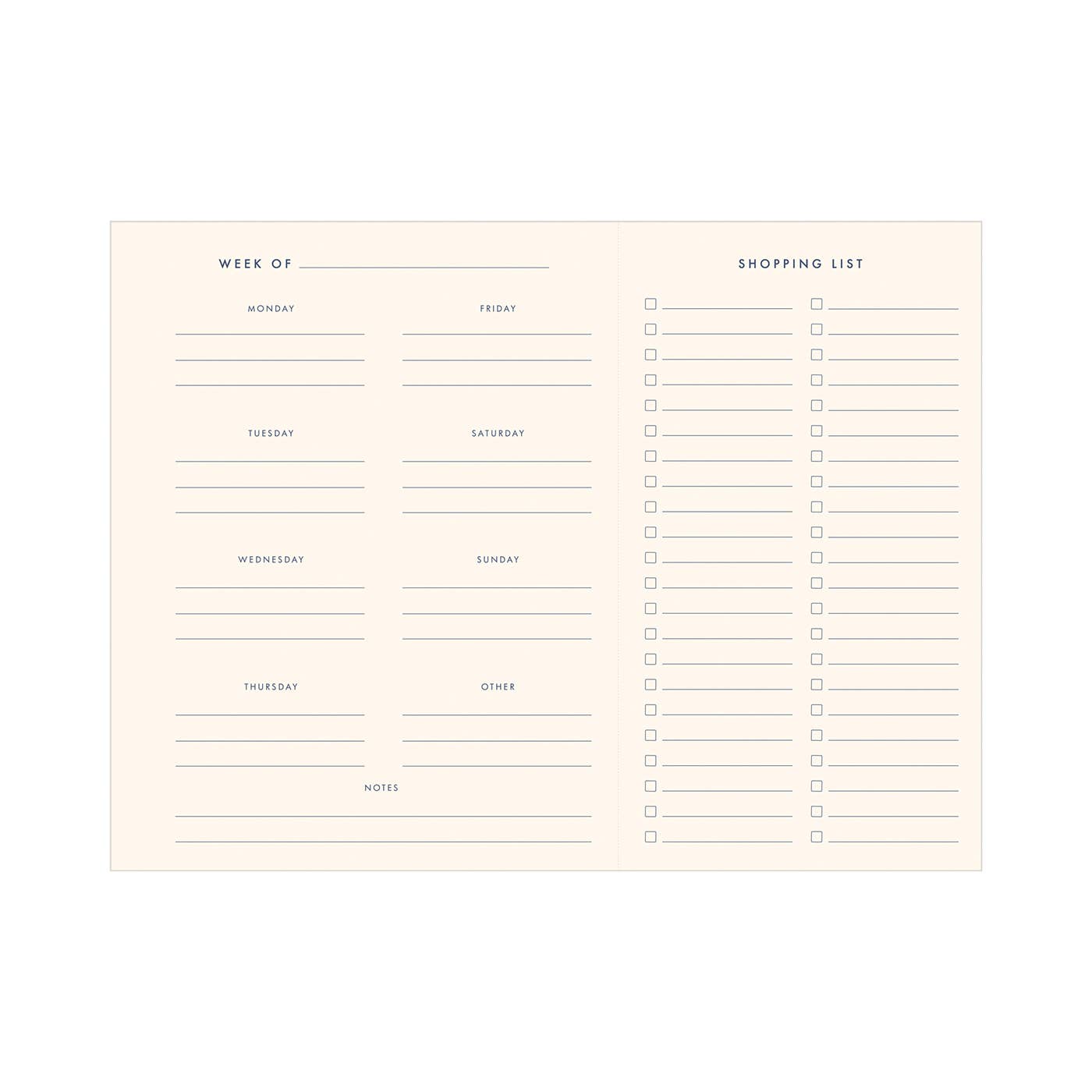 Retro Weekly Meal Planner: Sunset Pink Cover | White Ink
