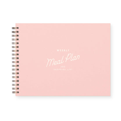 Retro Weekly Meal Planner: Sunset Pink Cover | White Ink