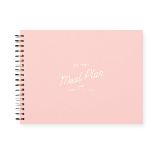 Retro Weekly Meal Planner: Sunset Pink Cover | White Ink